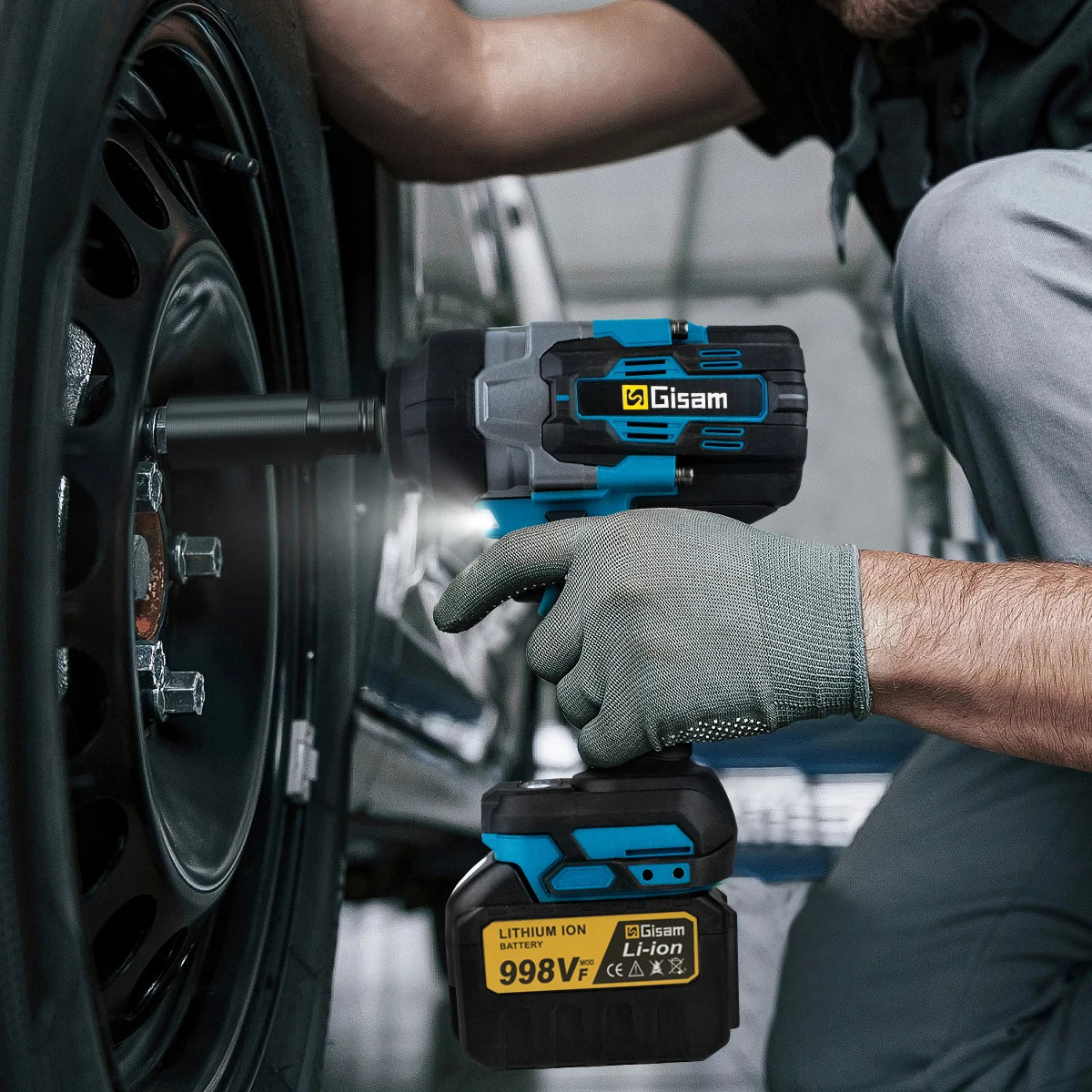 GISAM 2800N.m Ultra High-Torque Brushless Impact Wrench - 1/2" Drive Cordless Power Tool (Tool Only - Makita 18V Battery Compatible)