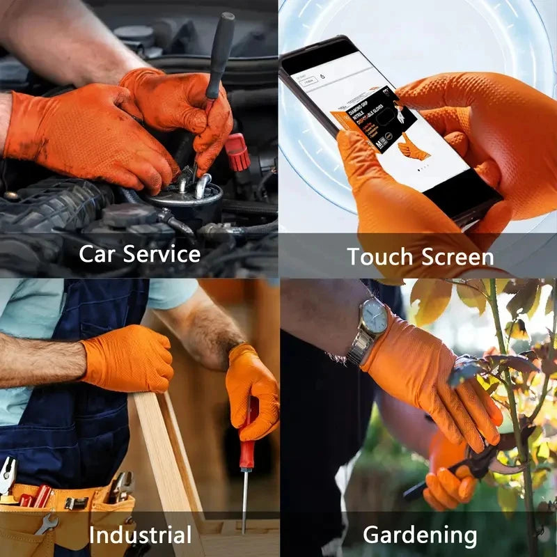 Canadian Shield Heavy-Duty Industrial Nitrile Gloves - 8MIL Diamond Grip Technology