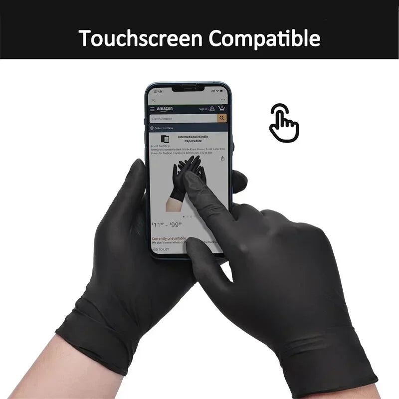 Canadian Shield Industrial Black Nitrile Gloves - Heavy-Duty Professional Protection