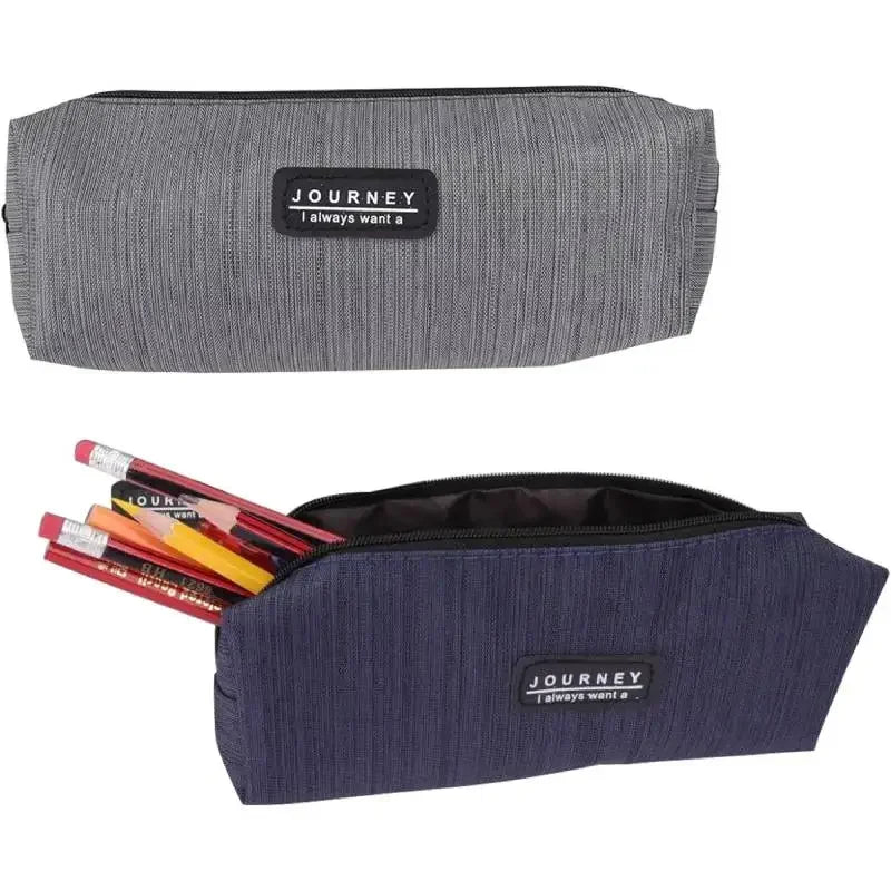 Campus Essentials Canvas Pencil Case – Compact Zipper Organizer for School Supplies