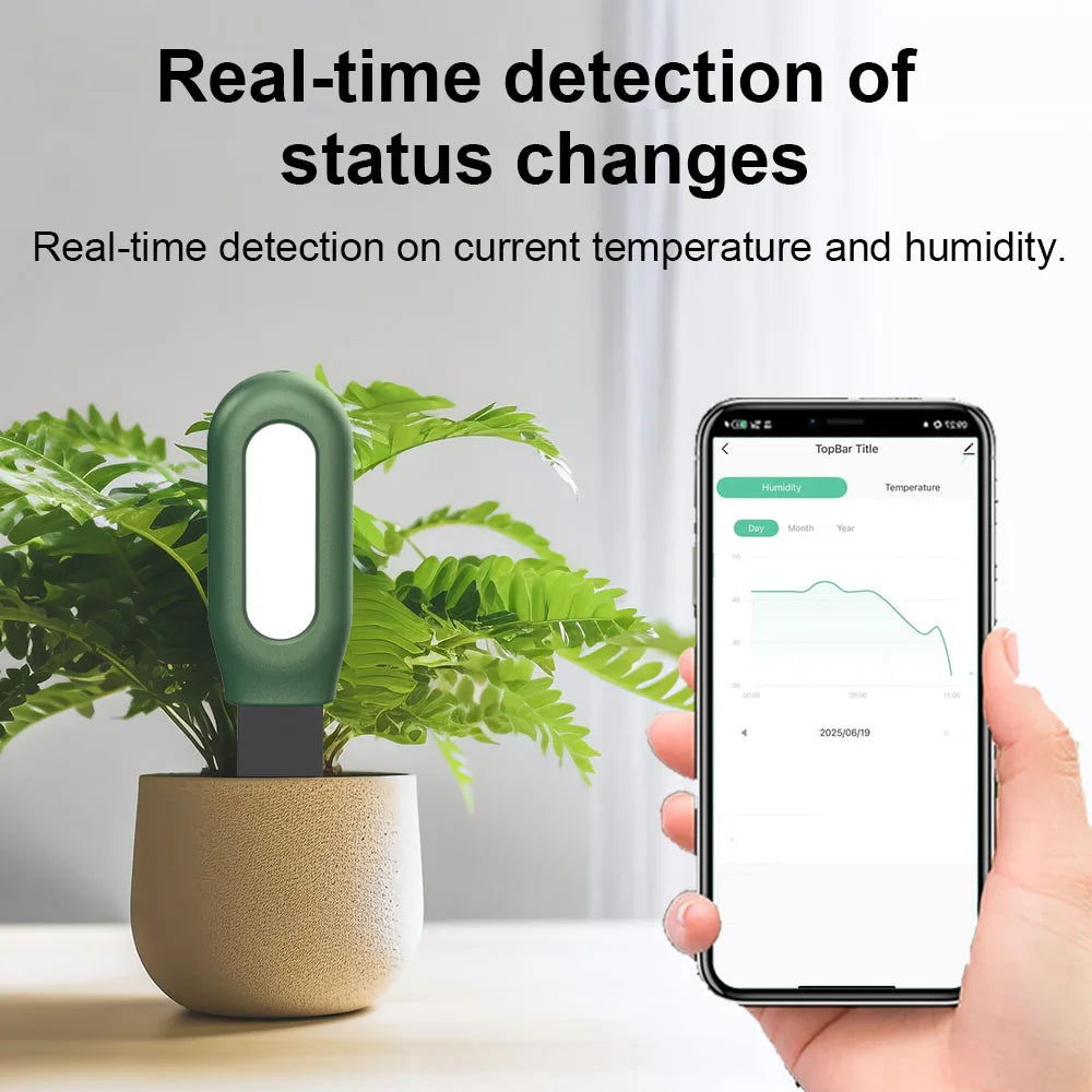 Haozee Smart Zigbee Soil Monitor - WiFi Plant Care System with Temperature & Humidity Detection for Garden Automation