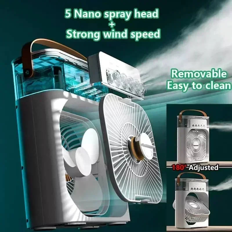 3-in-1 Multifunction Air Conditioner- Humidifying Fan with LED Mood Light
