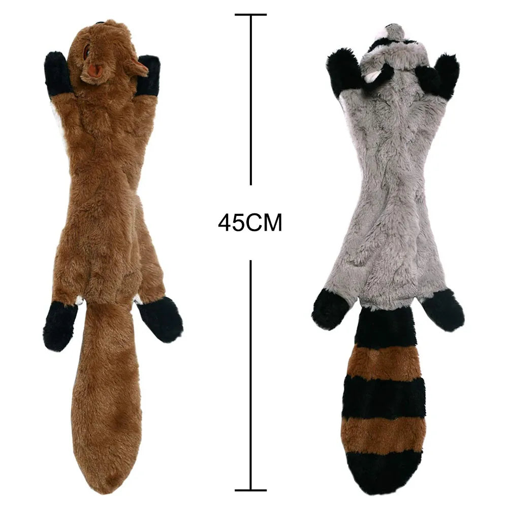 Premium Stuffing-Free Dog Toy with Multi-Squeakers - Durable Plush Animal Design with Crinkle Sound, Interactive Squeaky Chew Toy for Dogs