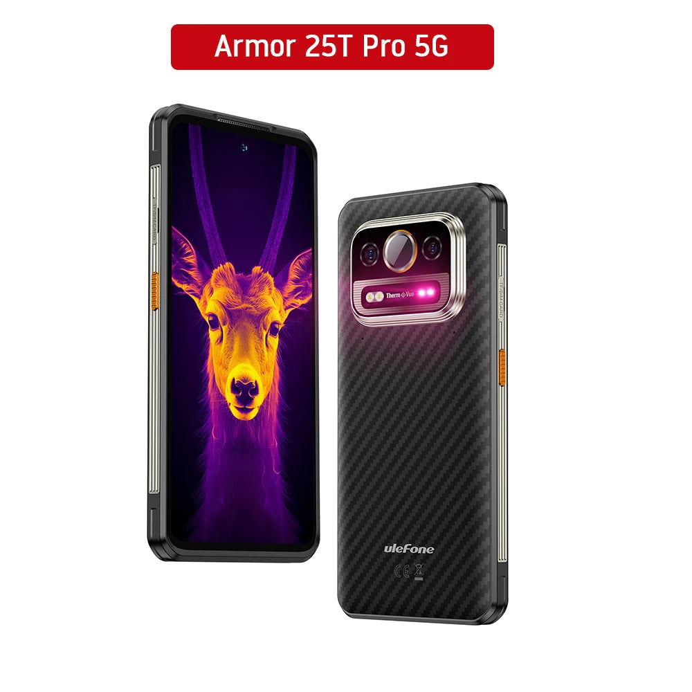 Ulefone Armor 25T Pro 5G Android 14 Thermal Imaging Rugged Phone 33W 50MP+64MP NFC Waterproof Smartphone