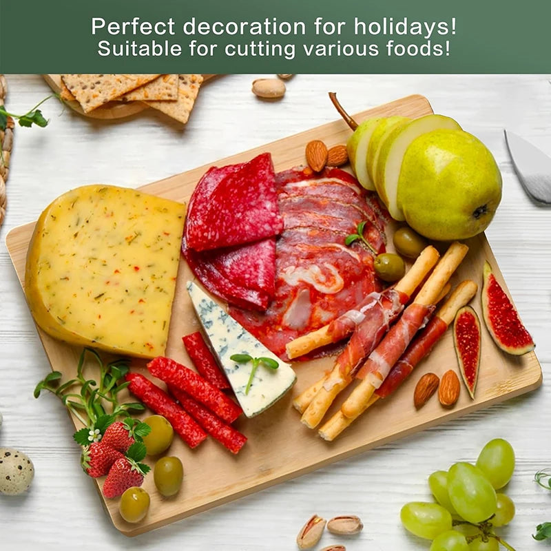 Premium Bamboo Wooden Cutting Board - Thickened Kitchen Chopping Board for Meat, Vegetables & Fruit Preparation