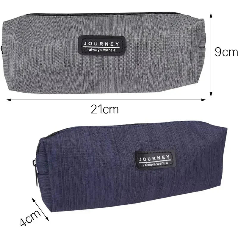 Campus Essentials Canvas Pencil Case – Compact Zipper Organizer for School Supplies