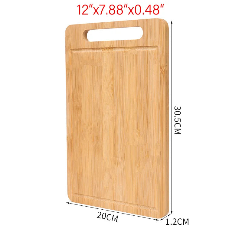 Premium Bamboo Wooden Cutting Board - Thickened Kitchen Chopping Board for Meat, Vegetables & Fruit Preparation