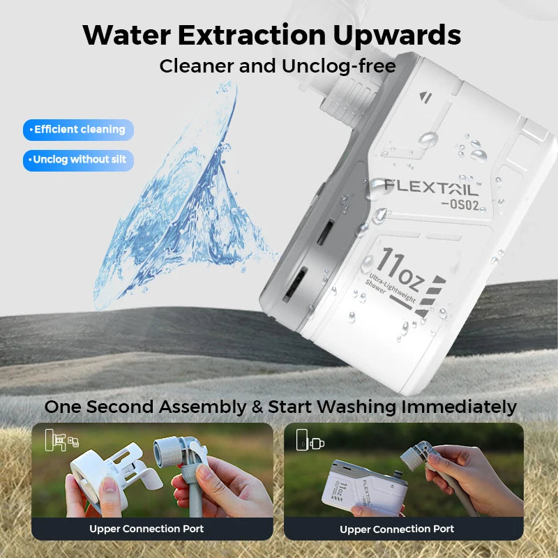 FLEXTAIL Portable Electric Shower Pump - IPX7 Waterproof Outdoor Camping Shower System