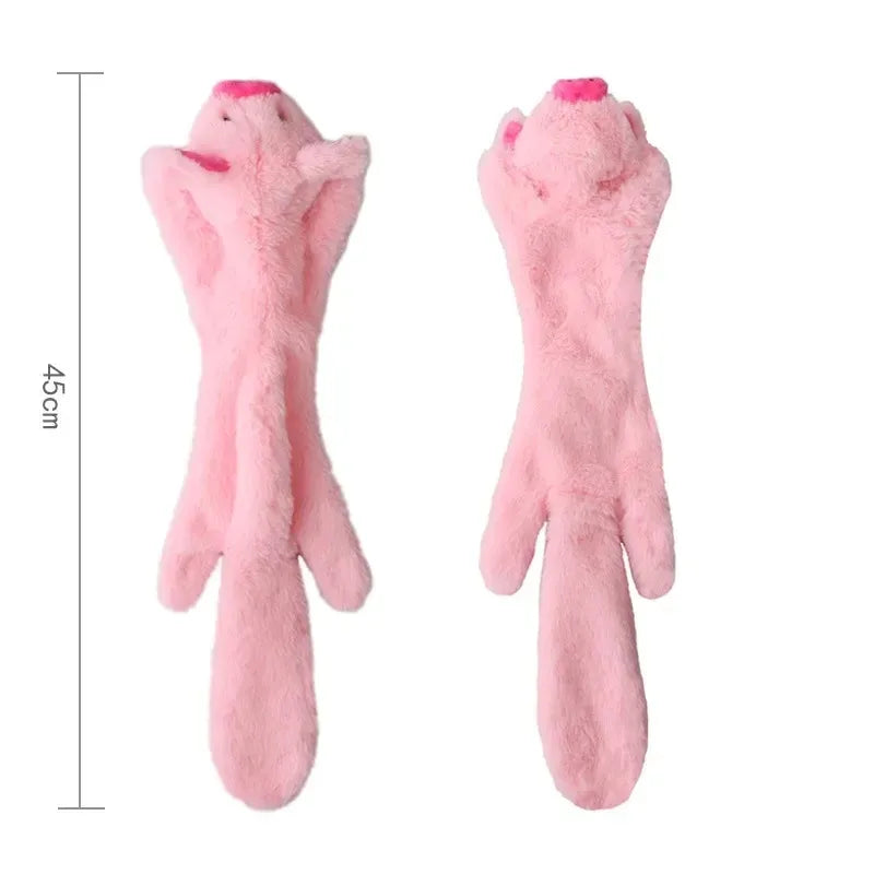 Premium Stuffing-Free Dog Toy with Multi-Squeakers - Durable Plush Animal Design with Crinkle Sound, Interactive Squeaky Chew Toy for Dogs