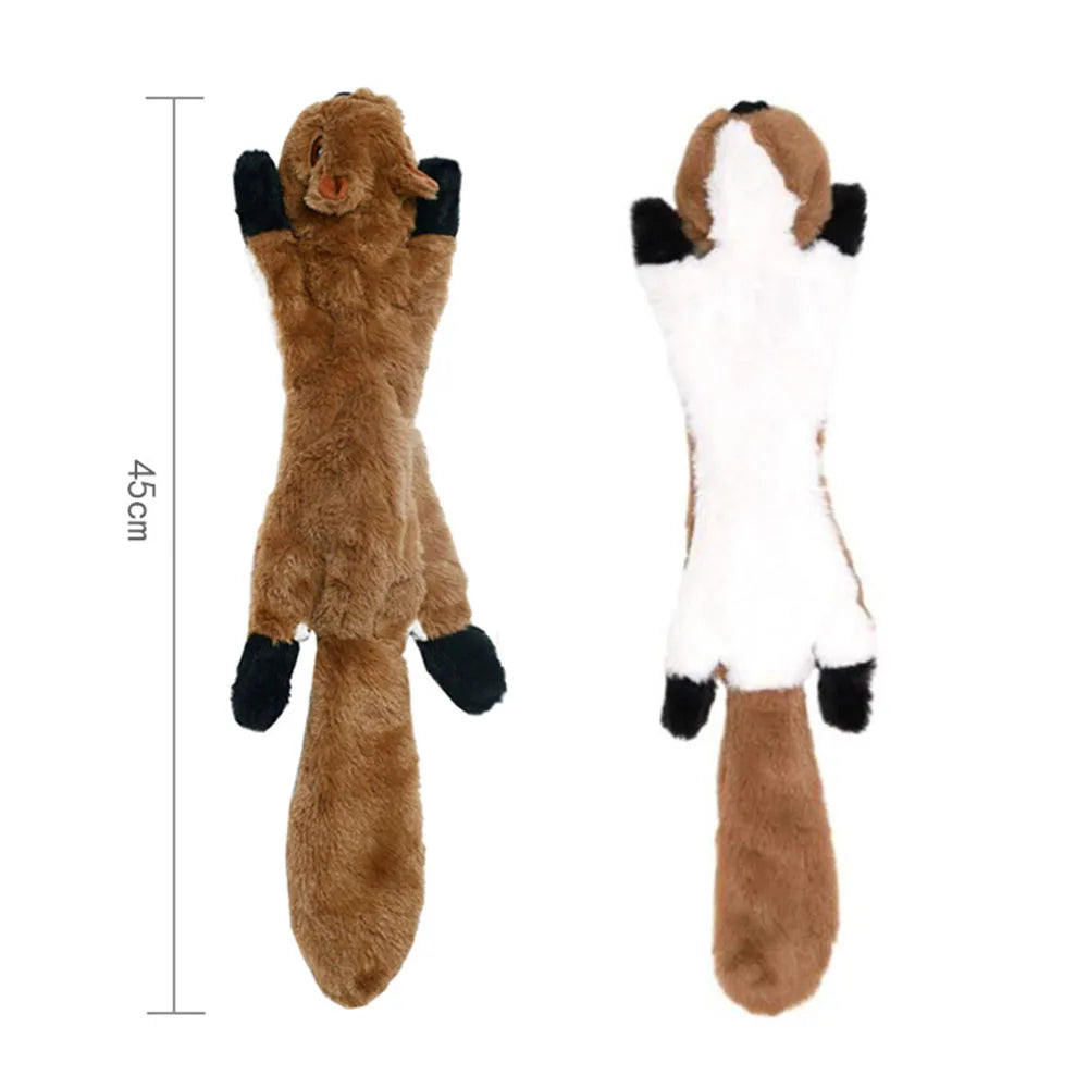 Premium Stuffing-Free Dog Toy with Multi-Squeakers - Durable Plush Animal Design with Crinkle Sound, Interactive Squeaky Chew Toy for Dogs