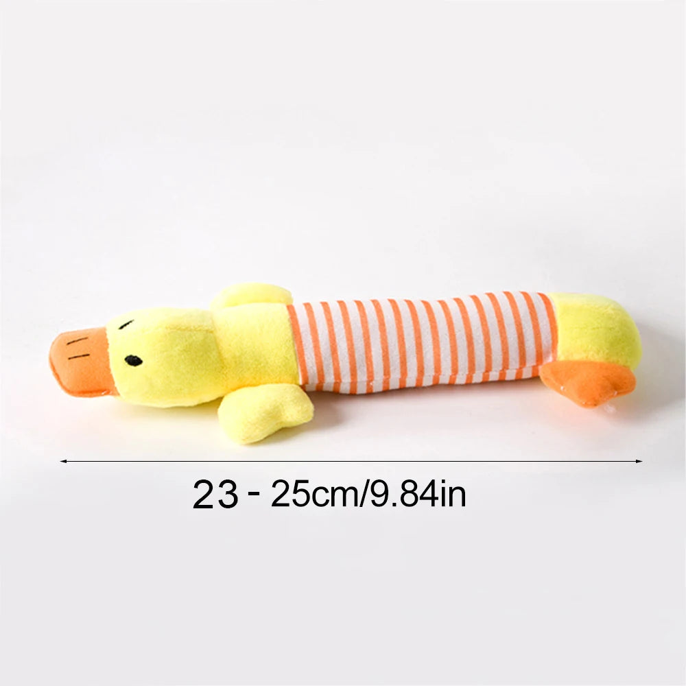 Premium Stuffing-Free Dog Toy with Multi-Squeakers - Durable Plush Animal Design with Crinkle Sound, Interactive Squeaky Chew Toy for Dogs