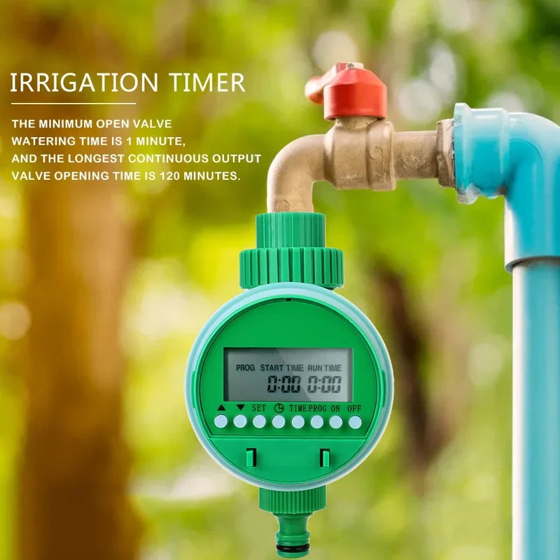 Smart Garden Irrigation Controller - LCD Display Automatic Watering Timer with Electronic Valve Control