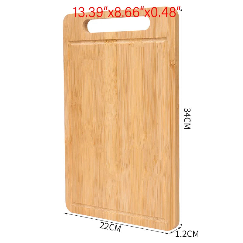 Premium Bamboo Wooden Cutting Board - Thickened Kitchen Chopping Board for Meat, Vegetables & Fruit Preparation
