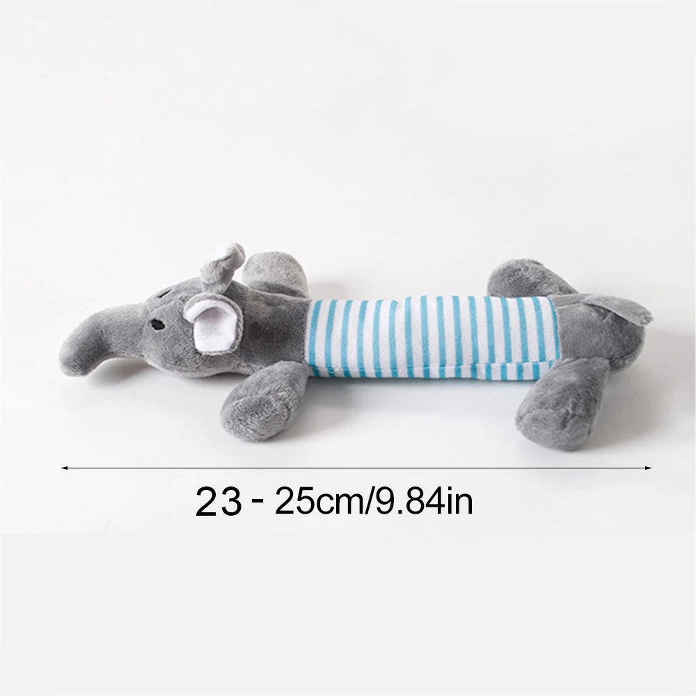 Premium Stuffing-Free Dog Toy with Multi-Squeakers - Durable Plush Animal Design with Crinkle Sound, Interactive Squeaky Chew Toy for Dogs