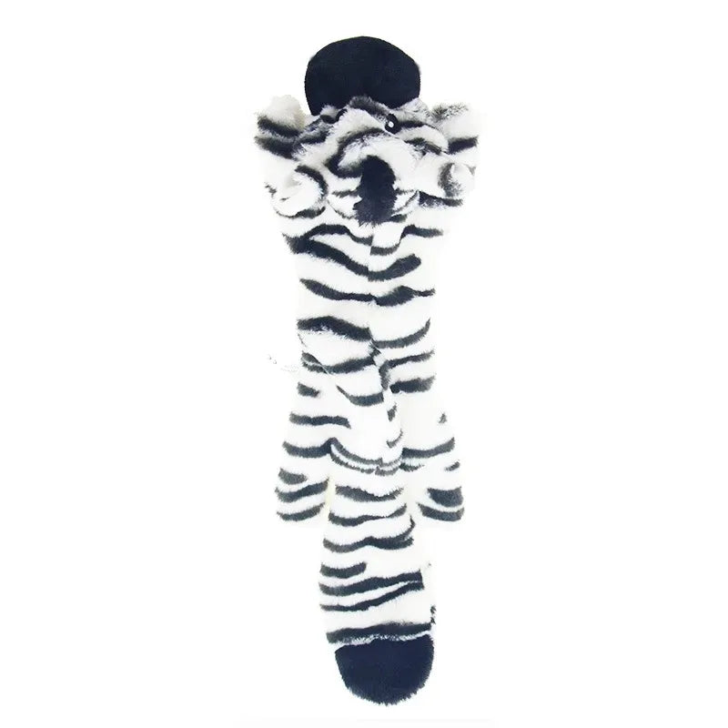 Premium Stuffing-Free Dog Toy with Multi-Squeakers - Durable Plush Animal Design with Crinkle Sound, Interactive Squeaky Chew Toy for Dogs