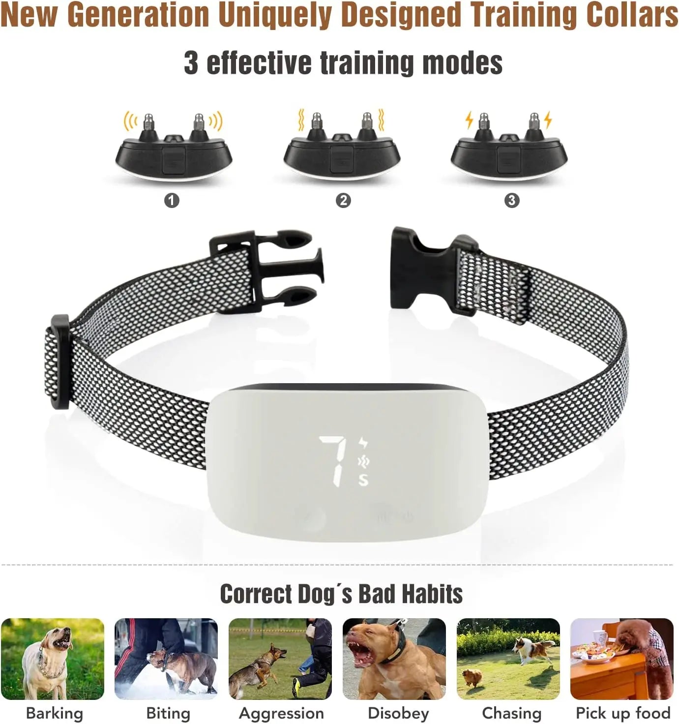 Automatic Anti Barking Dog Collar – Rechargeable, Waterproof & Smart Bark Stopper