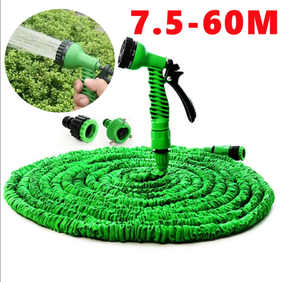 Expandable Magic Hose 25FT-200FT Lightweight Design Durable Materials W/ 7 Water Spraying Functions Hose Nozzle