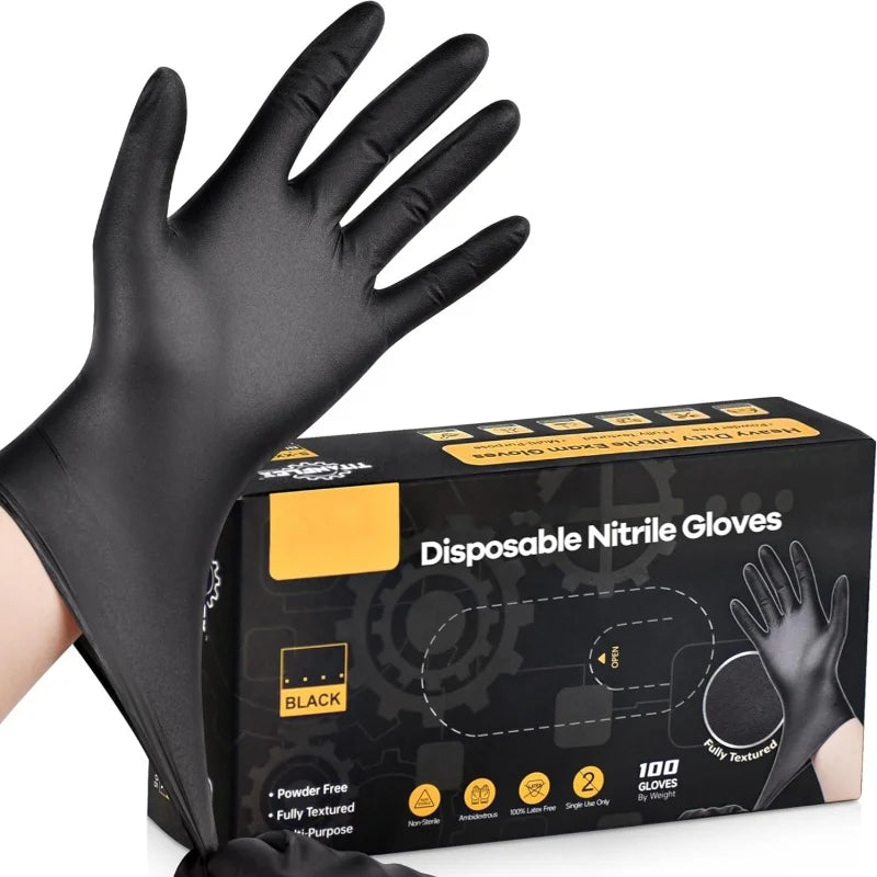 Canadian Shield Industrial Black Nitrile Gloves - Heavy-Duty Professional Protection
