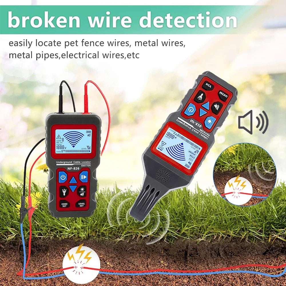 Noyafa NF-826 Professional Underground Cable Tracker - Anti-Interference Wire Locator & Pipe Detector