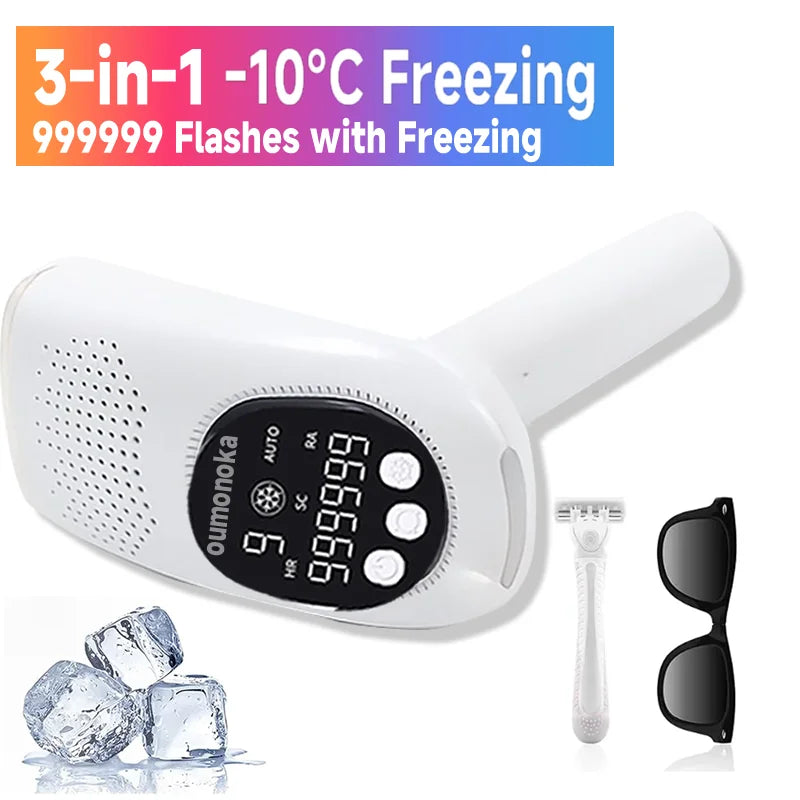 All-in-One IPL Laser Hair Removal & Grooming Device – Permanent Epilator, Shaver & Hair Straightener