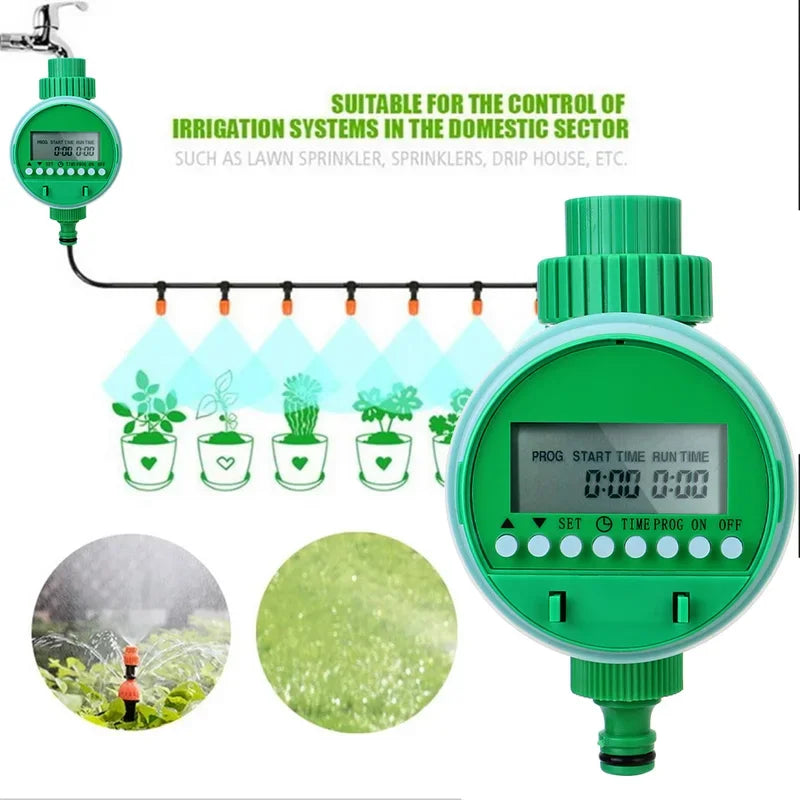 Smart Garden Irrigation Controller - LCD Display Automatic Watering Timer with Electronic Valve Control