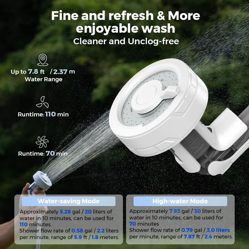 FLEXTAIL Portable Electric Shower Pump - IPX7 Waterproof Outdoor Camping Shower System
