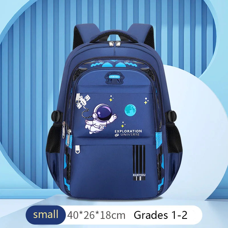 Astronaut Adventure Kids Backpack – Waterproof School Bag for Boys (Small & Large Sizes)