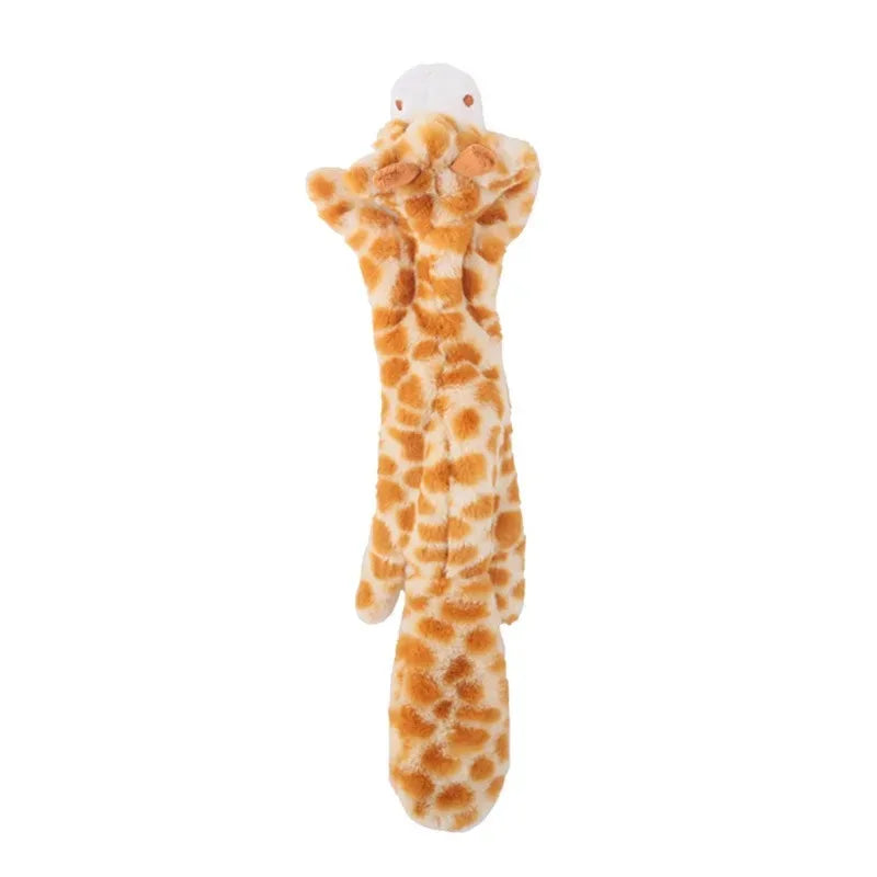 Premium Stuffing-Free Dog Toy with Multi-Squeakers - Durable Plush Animal Design with Crinkle Sound, Interactive Squeaky Chew Toy for Dogs