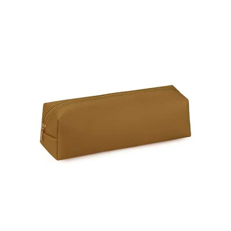 PU Leather Large Capacity Pencil Case – Korean Stationery Organizer