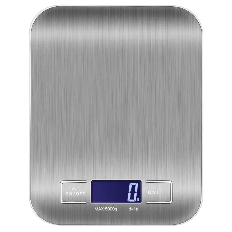 Professional Digital Kitchen Scale 5kg Capacity - Waterproof Stainless Steel Food Scale with LCD Display, High-Precision 1g Accuracy for Cooking & Baking