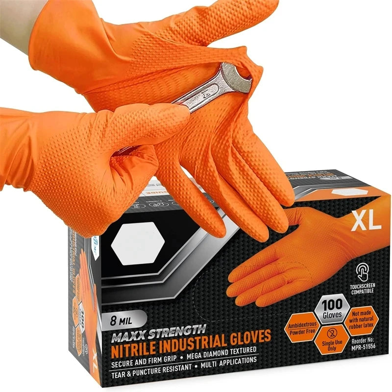 Canadian Shield Heavy-Duty Industrial Nitrile Gloves - 8MIL Diamond Grip Technology