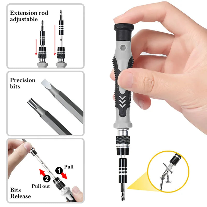 115-in-1 Precision Magnetic Screwdriver Set - Multi-Tool Kit with 98 Bits for Computer & Phone Repair
