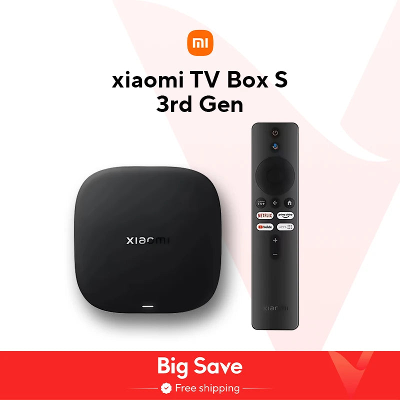 Xiaomi TV Box S 3rd Generation - 4K Ultra HD Smart Media Player with Google TV (32GB, WiFi 6, Bluetooth 5.2) - Global Version