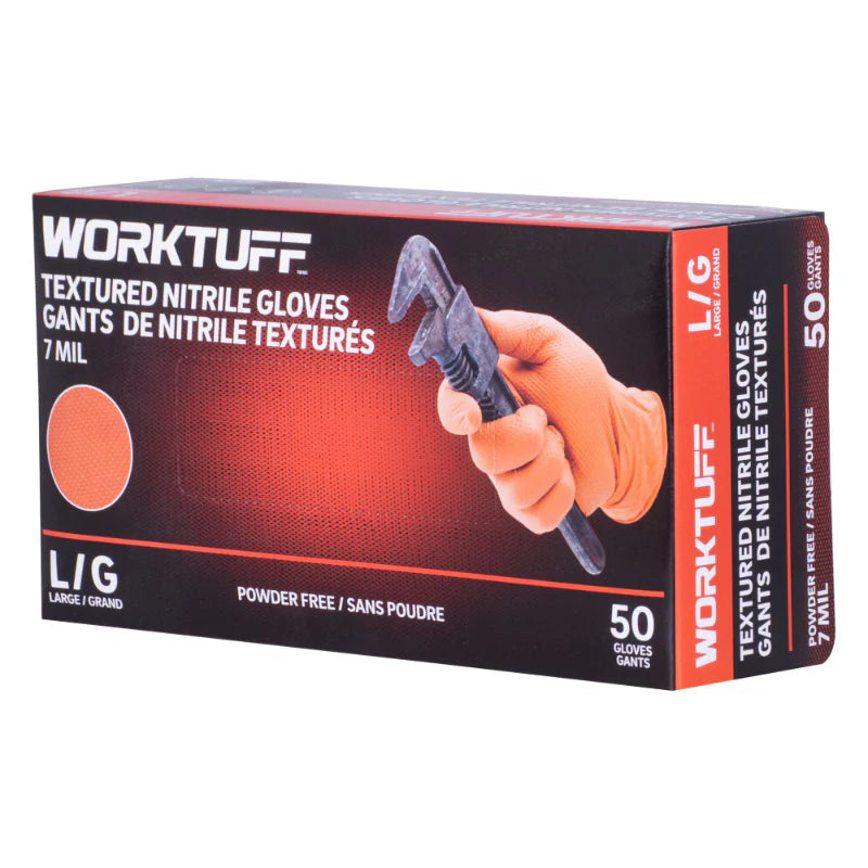 7 Mil Nitrile Disposable Gloves (400 pieces)– Heavy-Duty, Latex-Free, Powder-Free, Textured Grip, Industrial & Mechanic Grade (Model 92457)