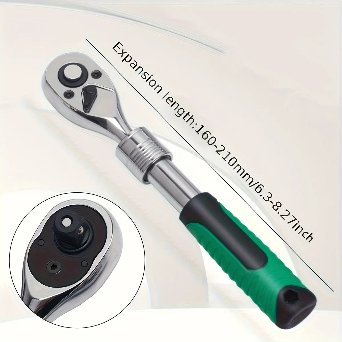Professional 1/4" Drive Socket Ratchet Set - 72-Tooth Precision with Extendable Handle & Quick-Release