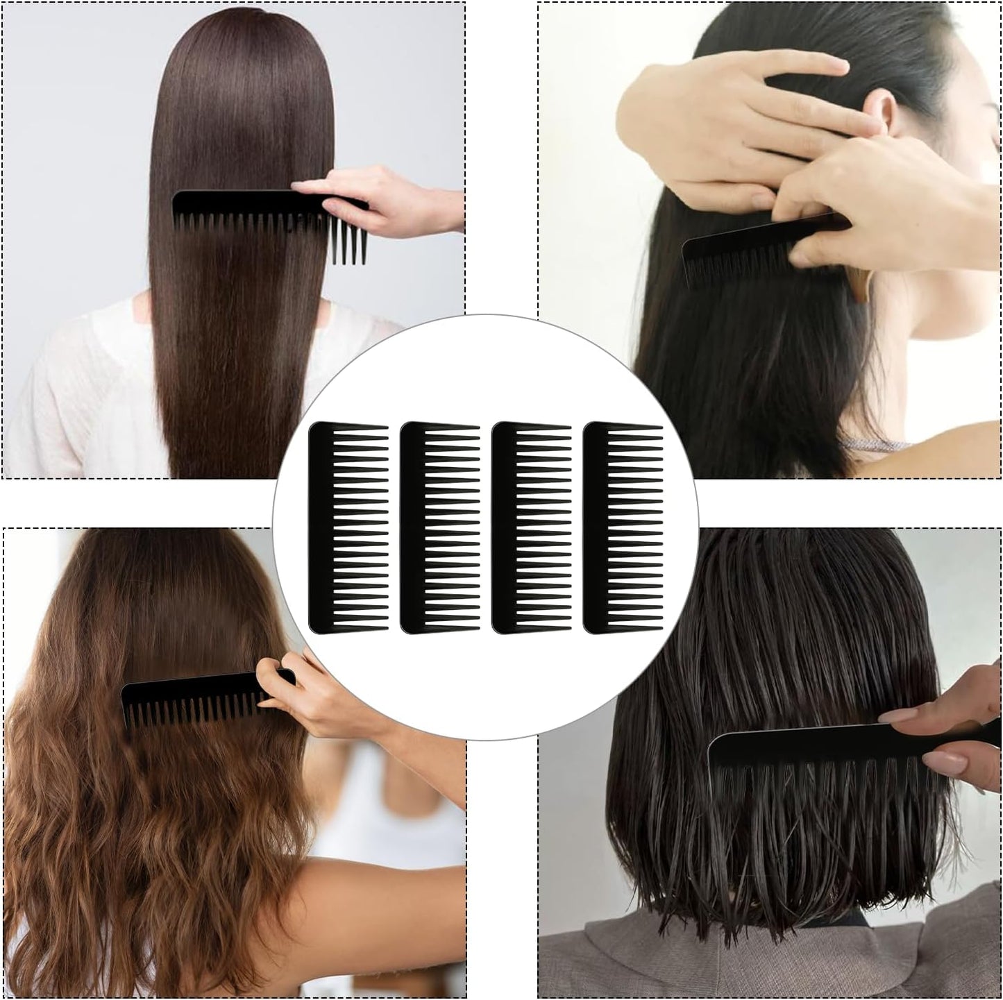 Wide Tooth Comb for Women Wide Tooth Comb for Curly Hair Hair Combs for Women Hair Comb for Men Curly Hair Comb Peigne Cheveux Styling Comb Wet Hair Comb Mens Comb round Tooth Comb Haircomb 4PCS