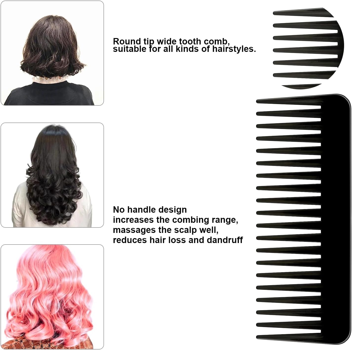 Wide Tooth Comb for Women Wide Tooth Comb for Curly Hair Hair Combs for Women Hair Comb for Men Curly Hair Comb Peigne Cheveux Styling Comb Wet Hair Comb Mens Comb round Tooth Comb Haircomb 4PCS