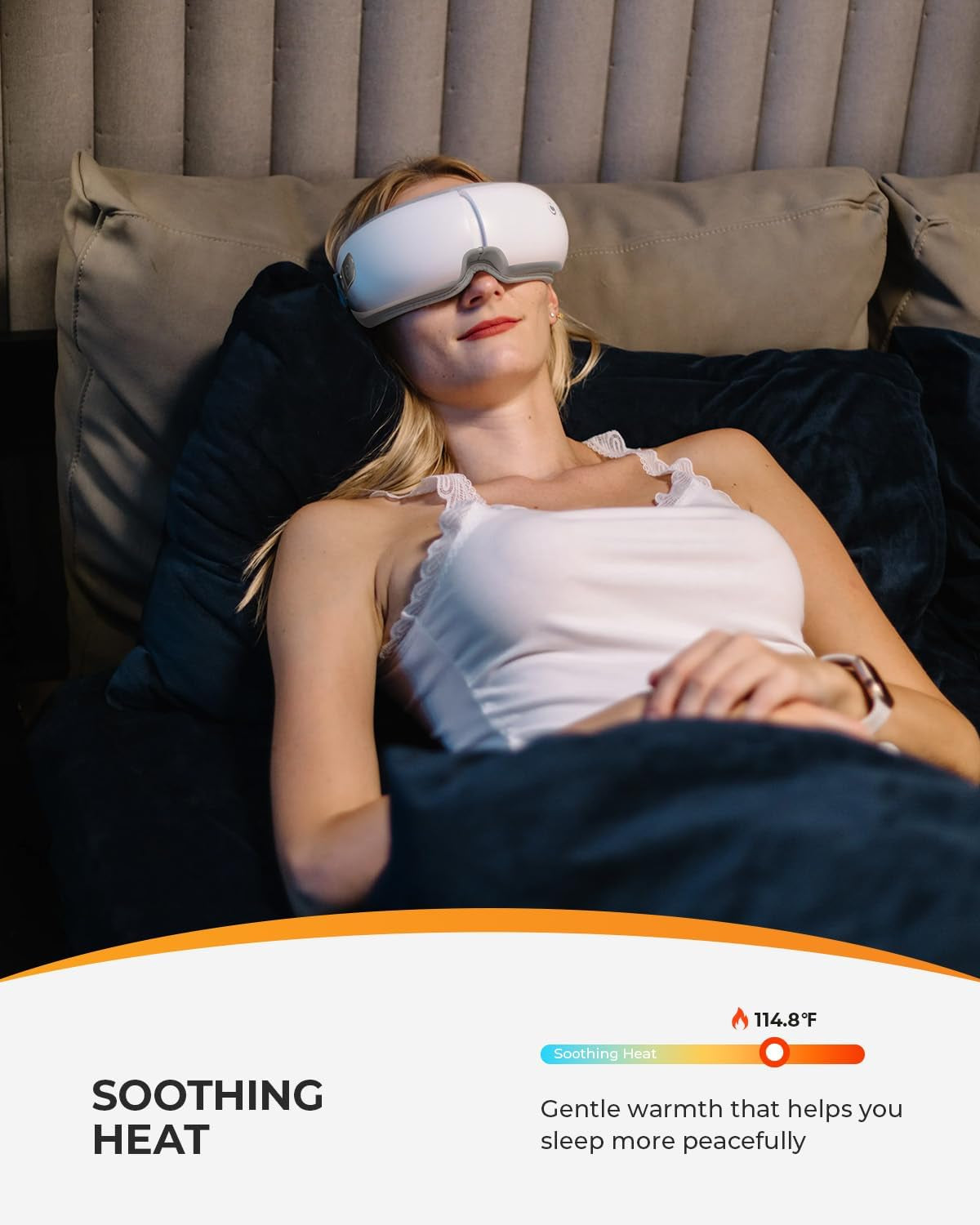 Heated Eye Mask, Electric Eye Care Device, Mothers Day Gifts for Mom, Birthday Gifts for Women, Men, Wife, Rechargeable Eye Relaxing Mask for Eye Relaxation, Improve Sleep, White