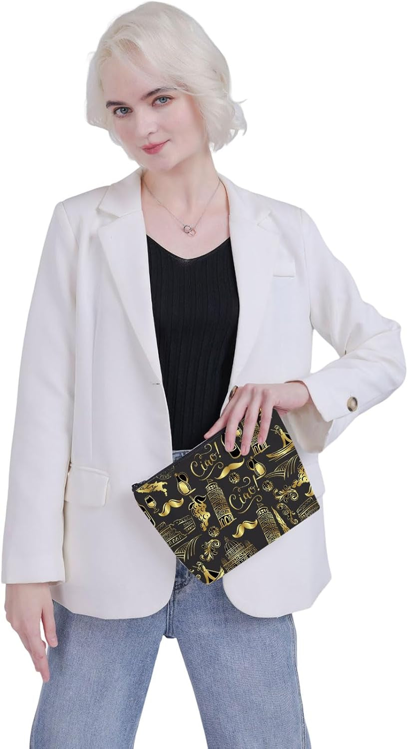 Italy Travel Gift Italy Merchandise Gift Italy Traveller Zipper Pouch Makeup Bag (Italy Bag CA)