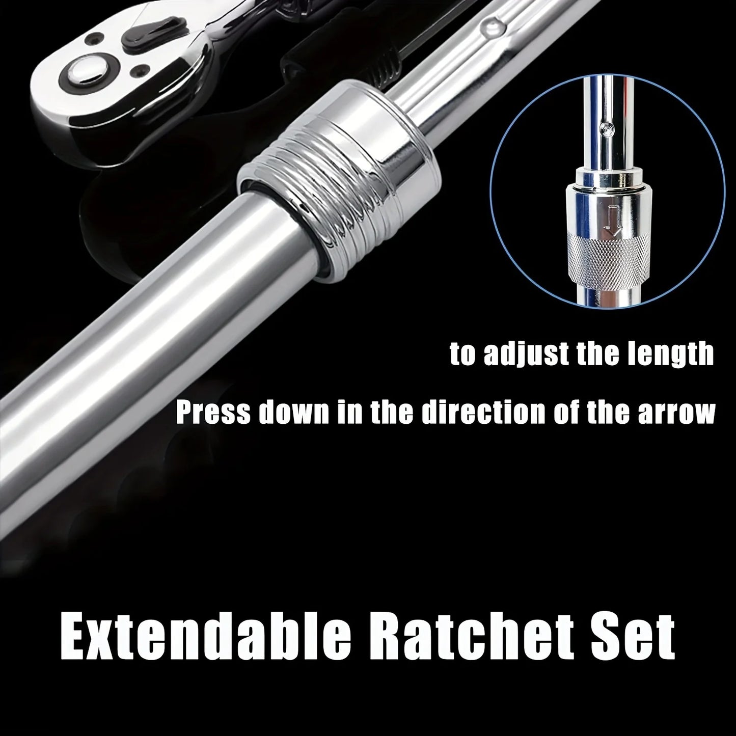 Professional 1/4" Drive Socket Ratchet Set - 72-Tooth Precision with Extendable Handle & Quick-Release