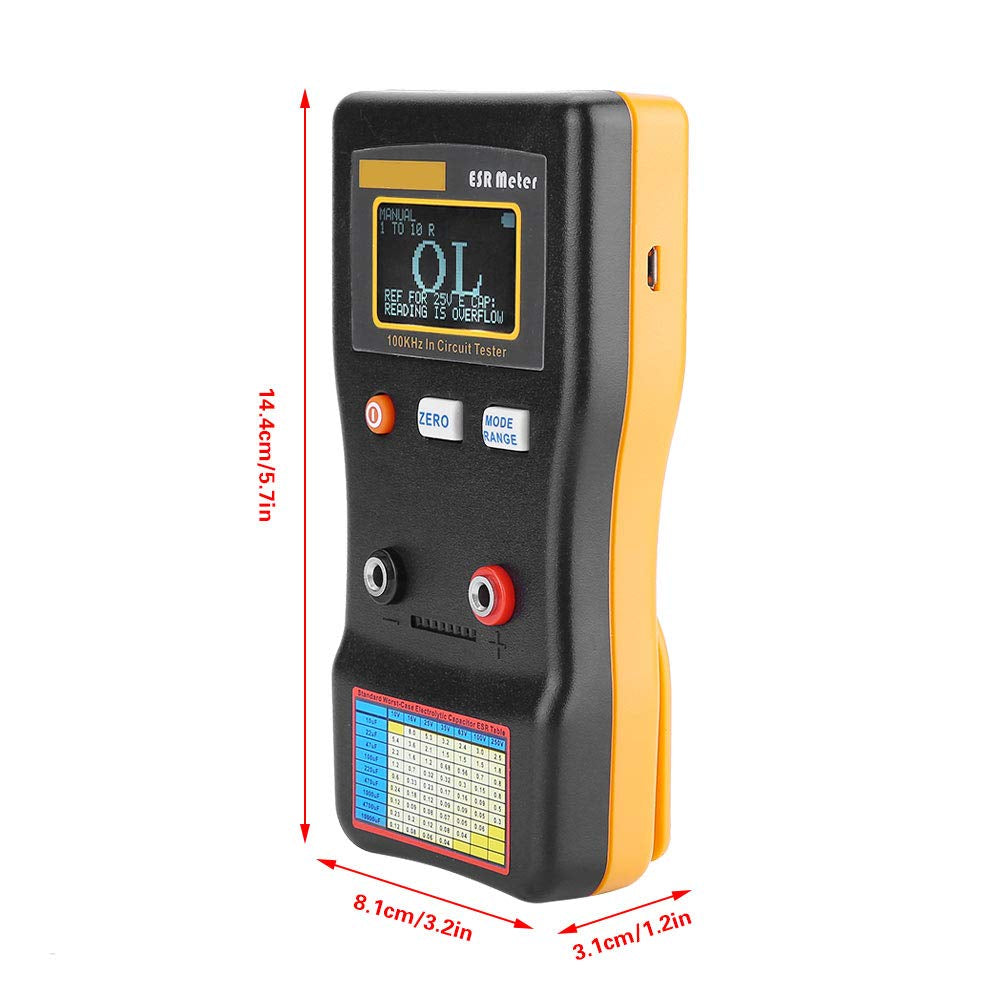 ESR Capacitance Meter, MESR-100 Auto Ranging in Circuit Tester for TV, LCD and Audio Board