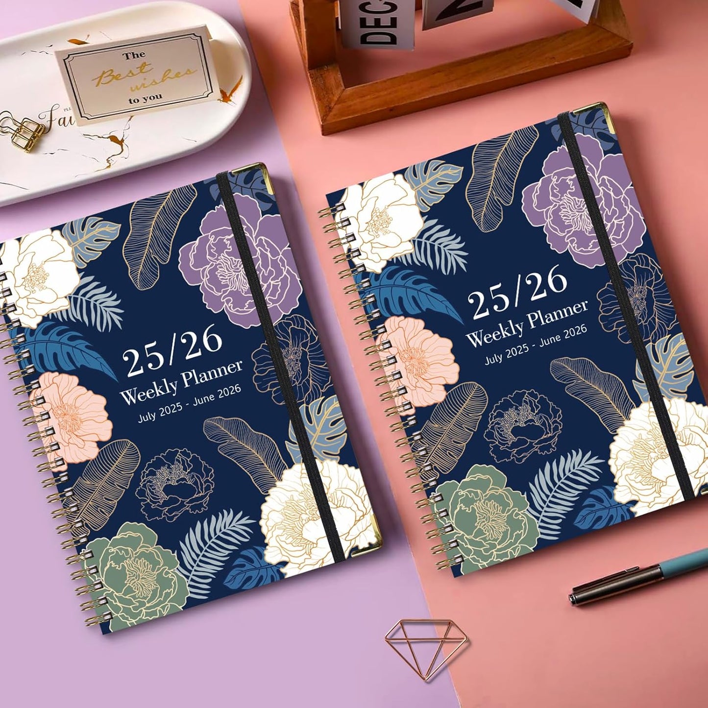 Planner 2025-2026,Agenda 2025-2026, July 2025 to June 2026 Monthly Weekly Calendar Planner with Month Tabs, 6.1" X 8.5" Hardcover Spiral Bound Cover for Daytimer Schedule Work School (A01)