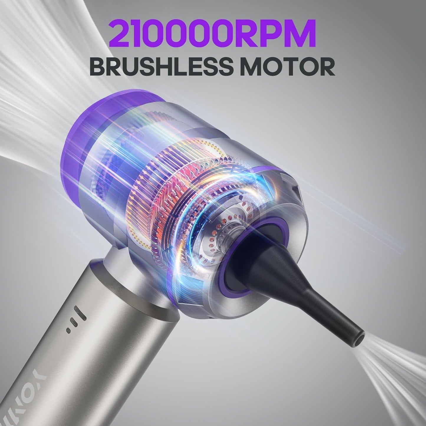 Mini Vacuum Cleaner, 2 in 1 21000PA Brushless Car Vacuum &210000RPM Air Duster 9000Mah Battery Air Blower Wireless Handheld Vacuum for Car,Office and Home (21Kpa, Purple)
