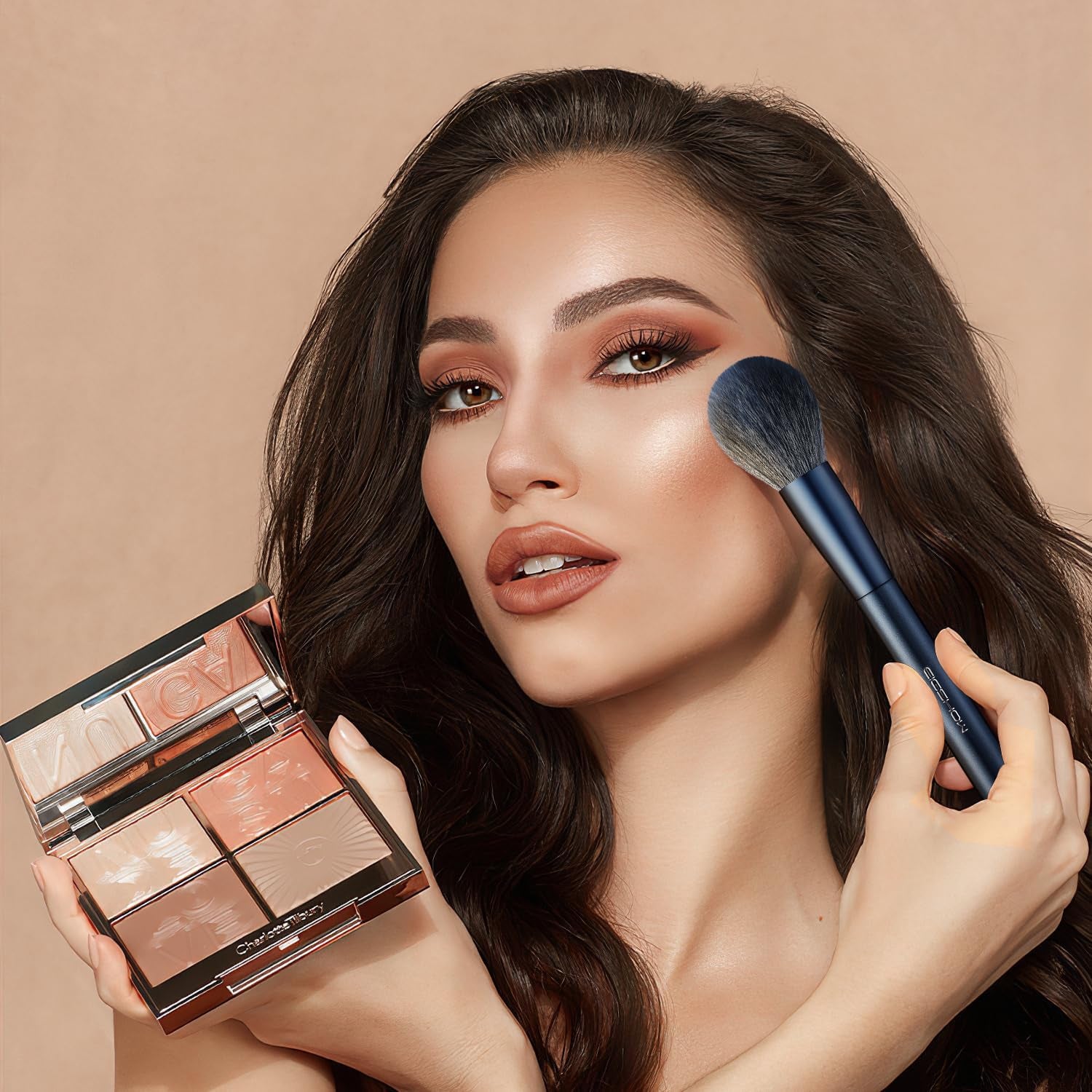 Makeup Brush Set, 15 Piece Professional Makeup Brushes Kit with Corn Silk Fiber Vegan Brushes for Foundation Powder Concealers Eye Shadows Liquid Kabuki Brushes (TOURMALINE BLUE)