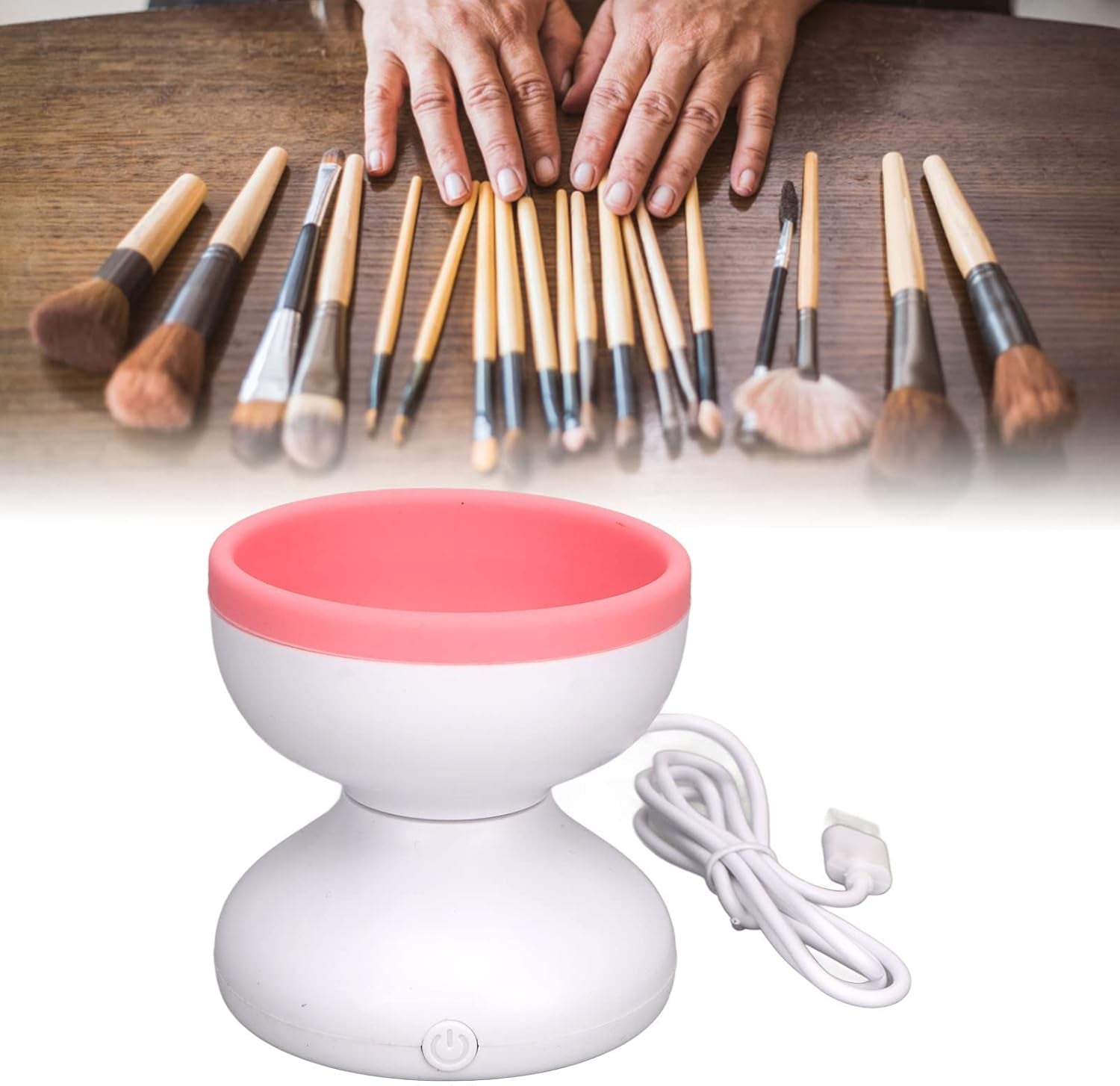 Electric Makeup Brush Cleaner Portable Automatic USB Cosmetic Brush Cleaner Tools Multifunctional Brush Cleaner Spinner Machine for All Size Beauty Makeup Brushes Set