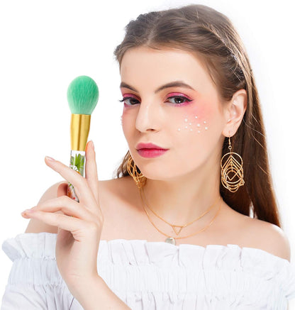 Tropical Makeup Brushes 14 Pieces Professional Makeup Brushes Set Premium Synthetic Kabuki Foundation Blending Contour Face Powder Mineral Eyeshadow Make up Brushes Set