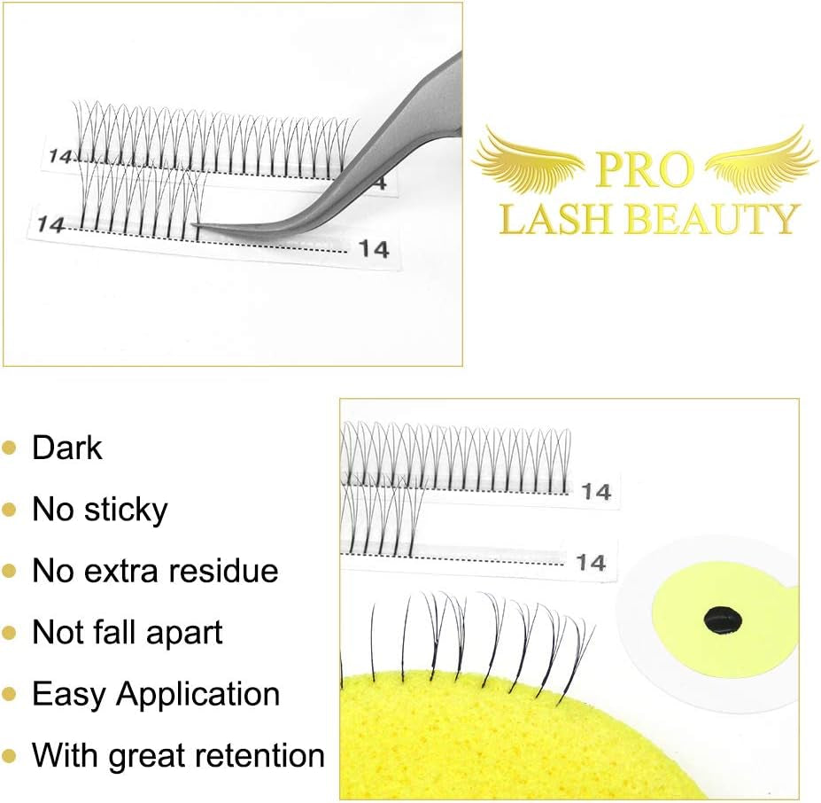 Premade Fans Eyelash Extensions 3D-C-0.10-13 Long Stem Premade Volume Eyelash Extensions C D Curl .07 .10 Premade Volume Fans(3D-C-0.10-13 Mm)