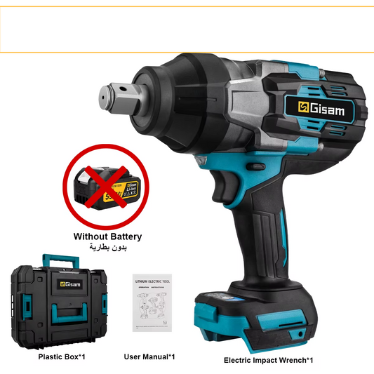 GISAM 3100N.m Ultra High-Torque Brushless Impact Wrench - 3/4" Drive Heavy-Duty Cordless Tool (Tool Only - Makita 18V Battery Compatible)