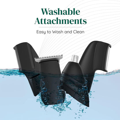 Face & Body Multi Grooming Trimmer for Men with Beard Trimmer, 20 Length Settings, 90 Mins Run Time Fast Charging Battery, Rounded Blades, Washer Bag, Charging Stand, Waterproof (Green)