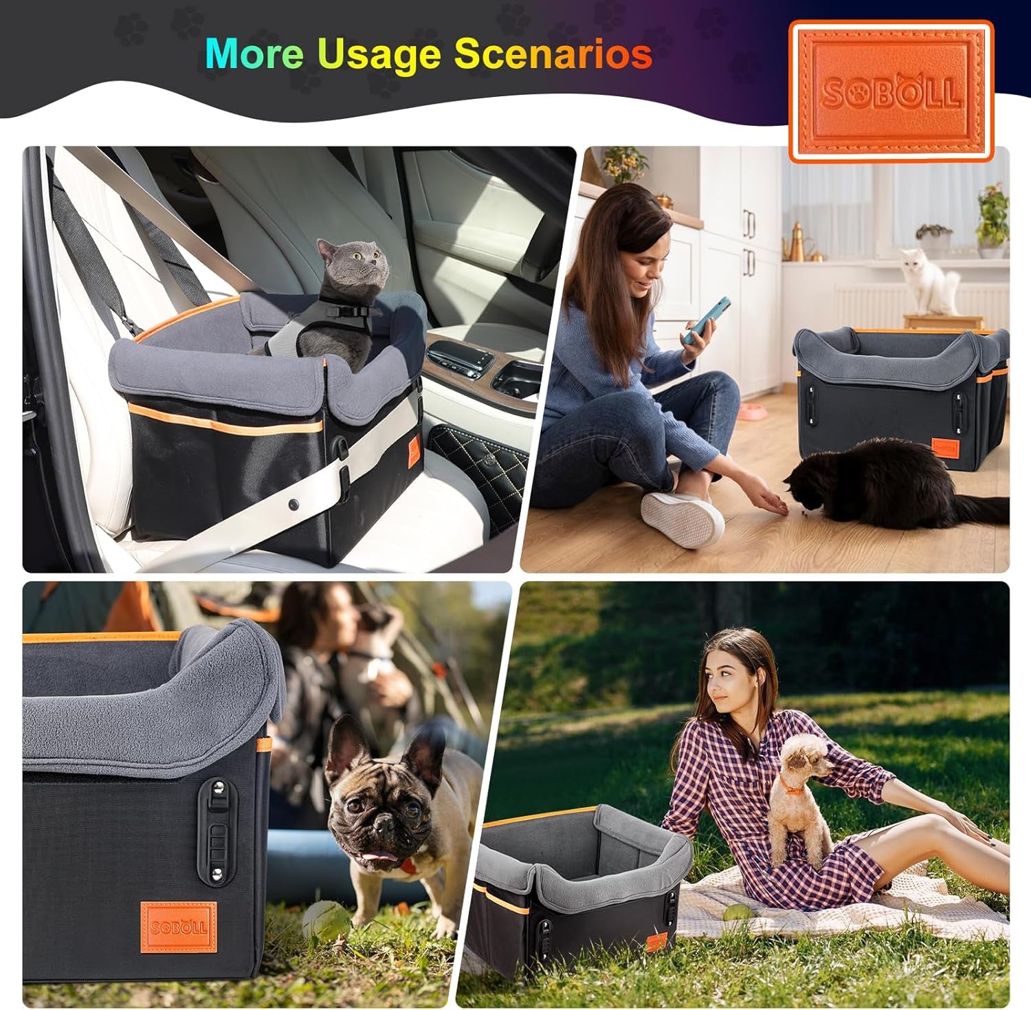 Petsport Dog Car Seat - Harness Booster Seat with Memory Foam, Waterproof for Small Dogs